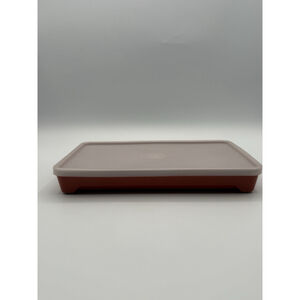 Vintage Tupperware Bacon Keeper, Meat Tray, Tenderizer w Lid Paprika #1292